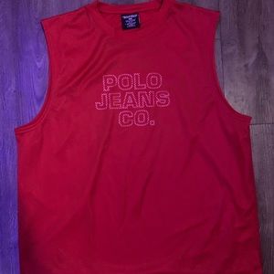 🔥Vintage 90’s polo jeans Co sleeveless shirt size L🔥
